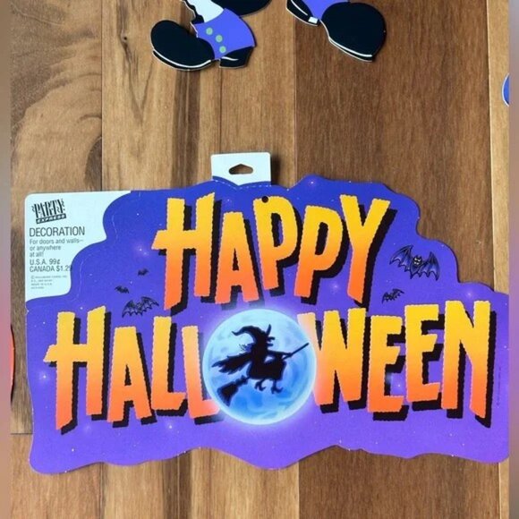 NOS Vintage 6 Halloween Die Cuts Hallmark 1980s 1990s Ghost Bat Skeleton JOL NEW - Picture 5 of 7